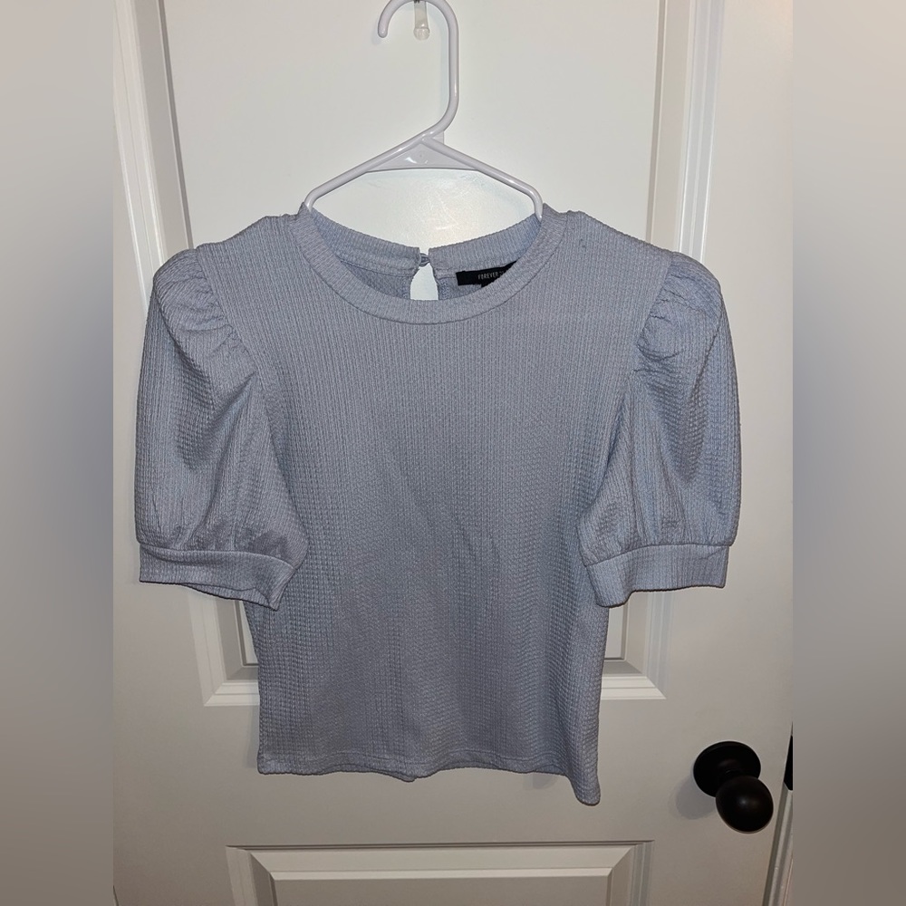 Forever 21 Puff Sleeve Textured Blouse